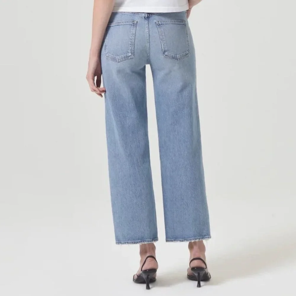 Agolde Harper Wide Leg Crop Jean in Hassle Women's 31 (34 x 27)